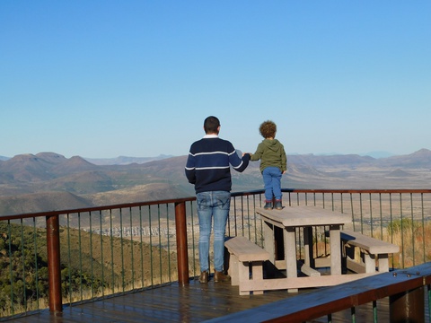 Enjoying the view over Graaff-Reinet from the Valley of Desolation with A&A Adventures