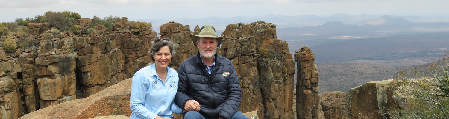 Alan & Annabelle Hobson of A&A Adventures, at the Valley of Desolation